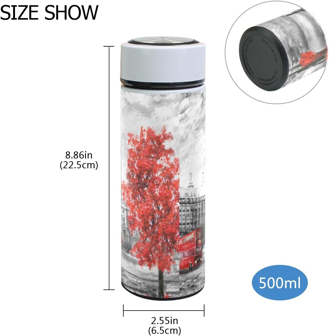 Amazon 水筒 500ml ロンドン ビッグベン 真空断熱ケータイマグ おしゃれ 保冷保温 魔法瓶 サーモス 可愛い マグボトル 軽量 オフィス 通勤 通学 水筒 マグボトル オンライン通販