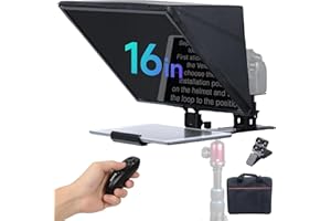 Moman Teleprompter, Metal Prompter iPad Tablets with APP Remote Control for DSLR Camera Camcorder Smartphone Mobile,for Tablets Autocue Camera Prompting,Metal Prompter Kit(MT16,16inch)