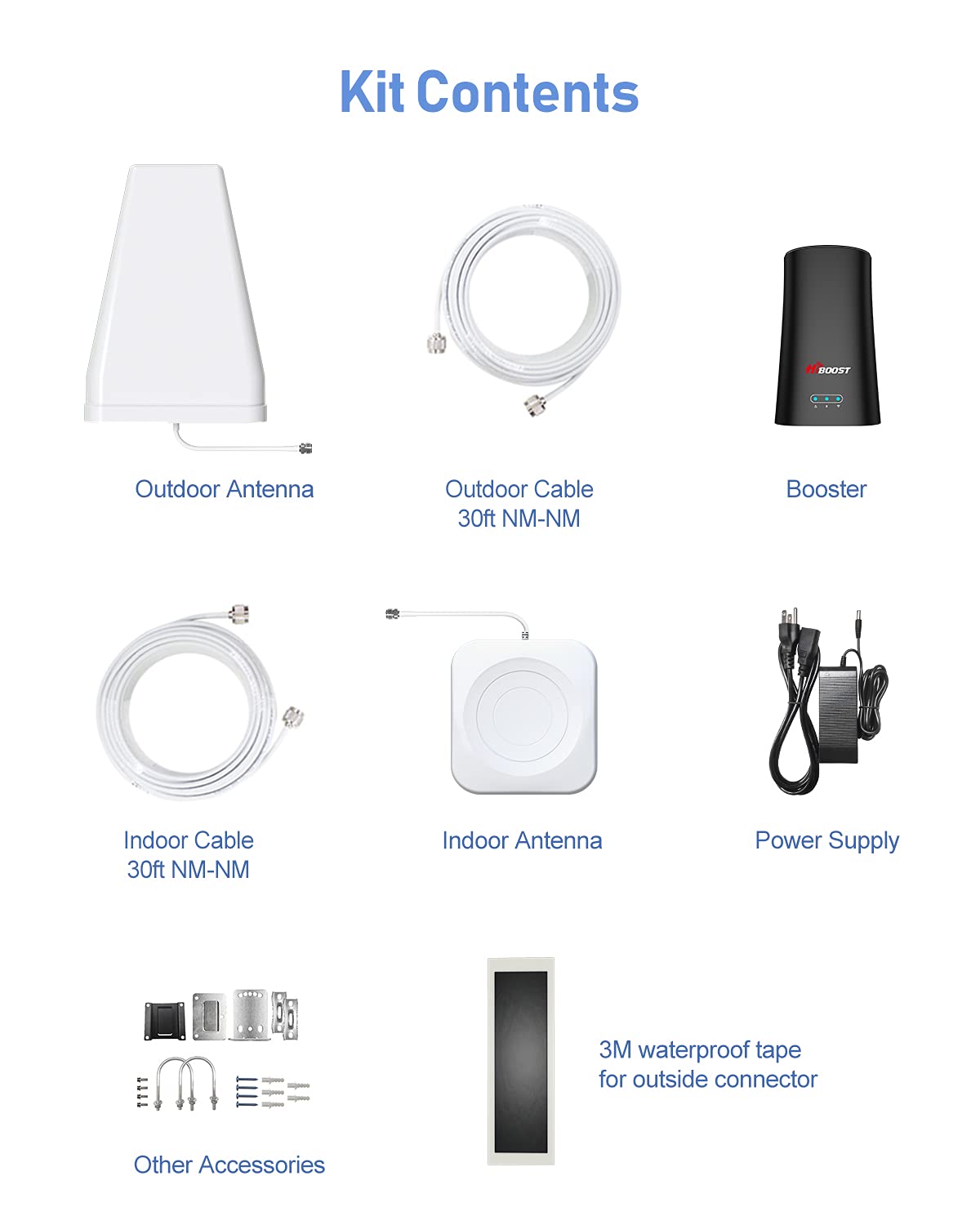 Cell Phone Signal Booster for All Carriers| Up to 2000 Sq Ft| High Power Outdoor Receiving Antenna and Indoor Transmitting Antenna|for 5G/4G/3G LTE|App Service + Install| FCC Approved