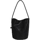 Bucket Bag for Women Soft Leather Shoulder Bag Handle Shoulder Purse with Zipper Pocket Commuter Tote Underarm Purse