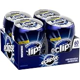 ECLIPSE Winterfrost Sugarfree Gum Bulk, Mint Chewing Gum, 2.9 oz, 60 Piece | Mint sugarfree gum bulk bottles with 60 pieces each for fresh breath at home, office, car, purse, or on-the-go travel