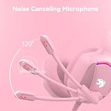 IMYB Gaming Headset with Microphone Pink 50mm Driver 7.1 USB Amp view 3