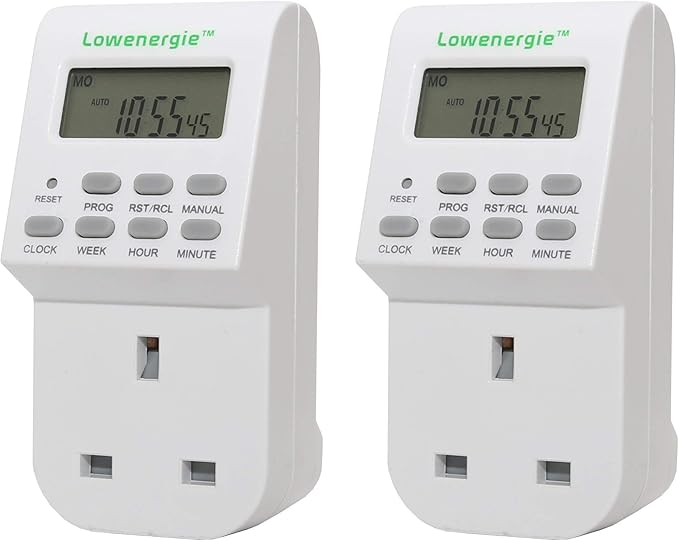 Lowenergie 7 Day Programmable Digital Plugin Electronic Timer Socket