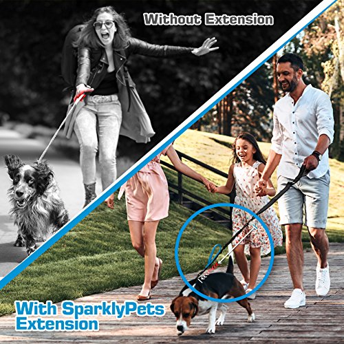 3 in 1 Short Dog Leash - Shock-Absorbing Bungee with Padded Handle that Can Be Used as Elastic Attachment for Your Regular Leash, Control Handle, or Traffic Leash â€“ Suitable for Medium and Large Dogs