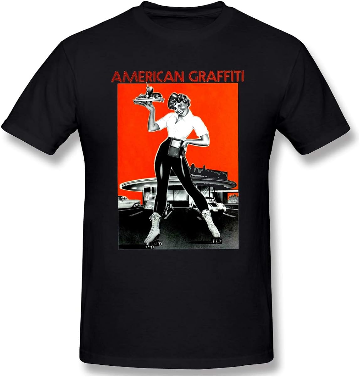 American Graffiti Men's Fashion Round Neck Short Sleeve TShirtBlack Amazon.es Ropa y accesorios