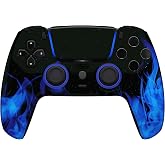 Custom Controllerzz Custom Wireless Controller Compatible with PS5 - Multiple Designs Available (PS5 Blue Flame)