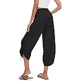 Cagola Women's 25" Wide Leg Beach Pants High Waisted Swim Capris Baggy Summer Travel Pant Quick Dry Flowy Cropped Bottoms