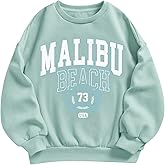 SOLY HUX Girl's Graphic Letter Print Sweatshirt Crewneck Long Sleeve Cute Drop Shoulder Pullover Tops