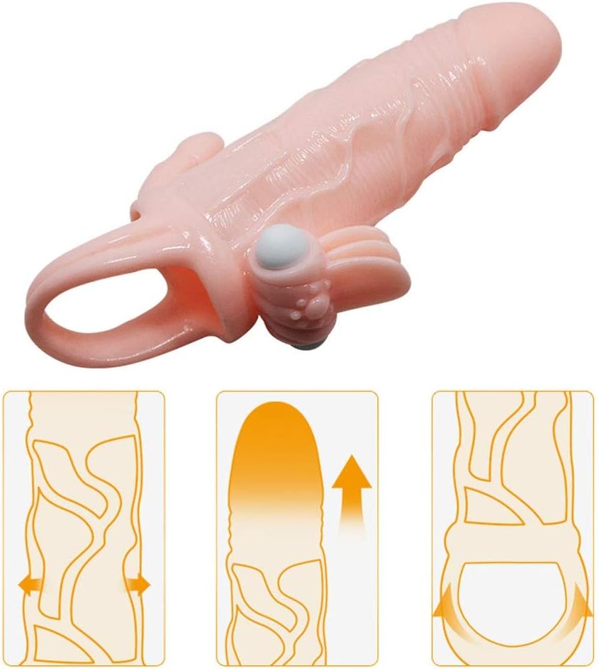 Kidavll Extender Male Extension Girth Enhancer Lock Sleeve Ring For Men Reusable -Time Delay - Smooth, Tight Six Toy
