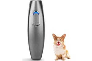 BONSO Bark Control Device 2-in-1 Anti Barking Device&Dog Training Tool, 16.4 Ft Large Control Range Sonic Bark Deterrents, Stop Bad Behavior Dog Silencer, Indoor&Outdoor Electronic Dog Whistle (Grey)