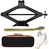 LECWOF Scissor Jack Kit 4409 lbs 2 Ton Car Lift Quick Jack (Ratchet Wrench) | Heavy Duty Scissor Jack for Car Universal Portable Jack Stand Tire Change Kit Bag for Auto Suv Mpv Truck