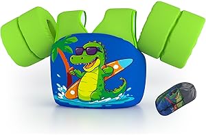 REALIKE Kids Swim Vest for Toddler Floaties Swimming Aids with Shoulder Harness Arm Wings for Children/Infant/Baby,Sea Beach/Pool/Lake, Suitable for 28-70lbs Boys/Girls