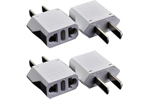 4 Pack of ALINNA Europe to US Plug Adapter, Australia China Italy Switzerland Europe to US America Travel Plug Adapter AC Outlet Power Converter (White)