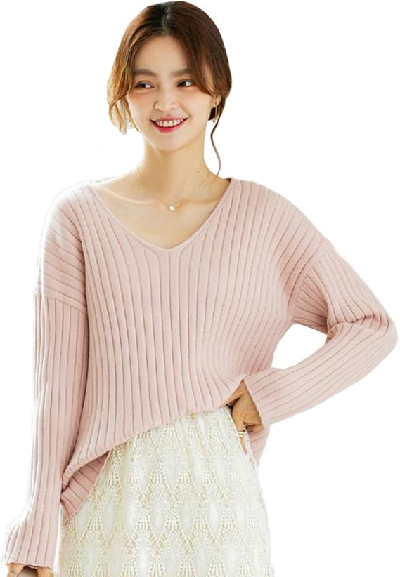 Amazon Jpバレンタインデー セーター レディース Vネック ニット トップス 秋冬 カシミヤ リブニット プルオーバー ゆったり 可愛い 無地 ニットシャツ カットソー Ol 通勤 デート お呼ばれ 普段着 5色 セーター 通販