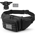 Vdones Tactical Fanny Pack Gun Holster Concealed Carry Pistol Military Tactical Waist Bag Waterproof Molle EDC Pouch with USA Flag Patch