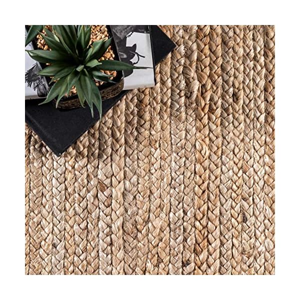 nuLOOM Rigo Hand Woven Farmhouse Jute Area Rug, 5' x 8', Natural The