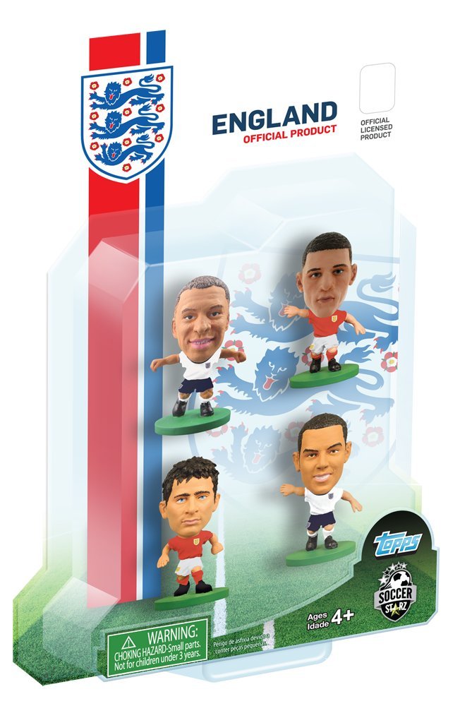 SoccerStarz England International 4 Figurine Blister Pack Featuring Walcott/Lampard/Oxlade Chamberlain and Barkley