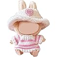17cm Doll Clothes Compatitable with Labubu,6.7 Inches Cute Doll Clothes Suitable for Labubu Dolls Accessories, Dress Up Clothes for Labubu Doll(NO Doll) (Pink)