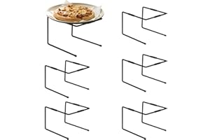 HPC DEC R OUR HAPPY PLACE HPC DECOR 6PCS Black Metal Pizza Stands for Tables- Pizza Pan Riser Rack Holder- Food Display Riser Stands for Party Buffet Table Platter Tray- Metal Display Stands for Home, Restaurant, Catering
