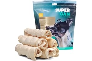 SUPER CAN BULLYSTICKS Supercan Bully Sticks Beef Cheek Rolls for Dogs 10''-12'' Extra Large (3 Count) | 100% Grass Fed Beef | Rawhide Free Long Lasting Chews | Immune Boosting Dog Bones