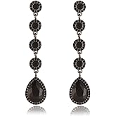 Rhinestone Statement Long Dangle Earrings for Women,Vintage Wedding Bridal Elegant Crystal Chandelier Teardrop Earrings Costume Jewelry for Prom Party