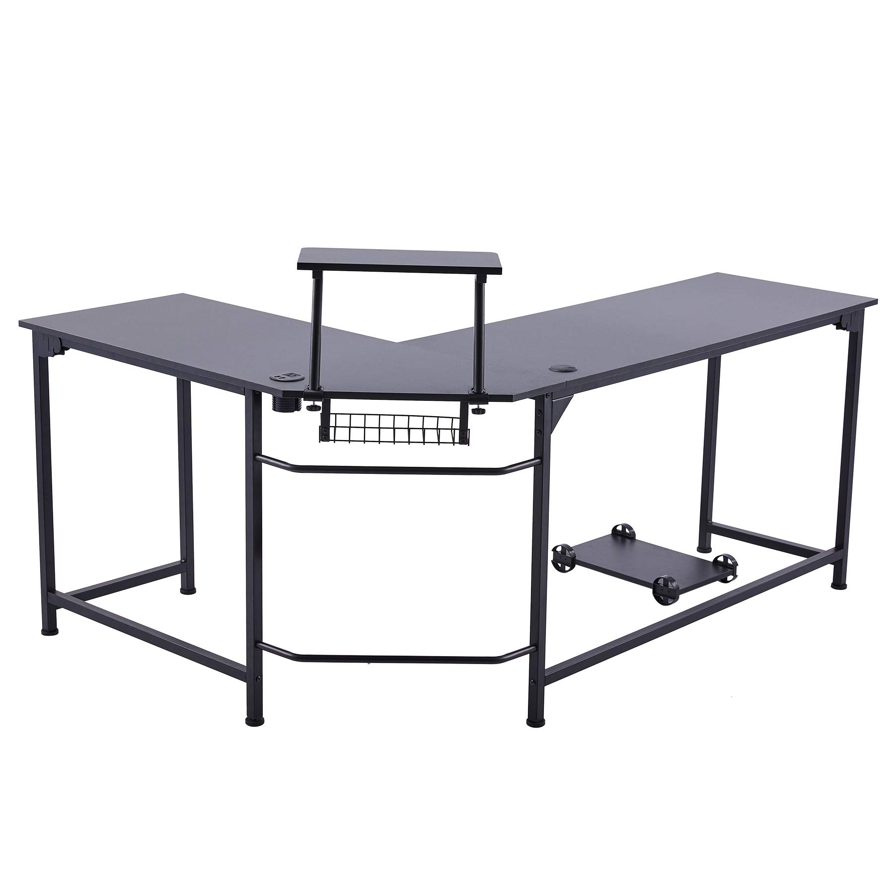 Buy COZ L Shaped Computer Desk with Monitor Stand, Corner Desk w USB