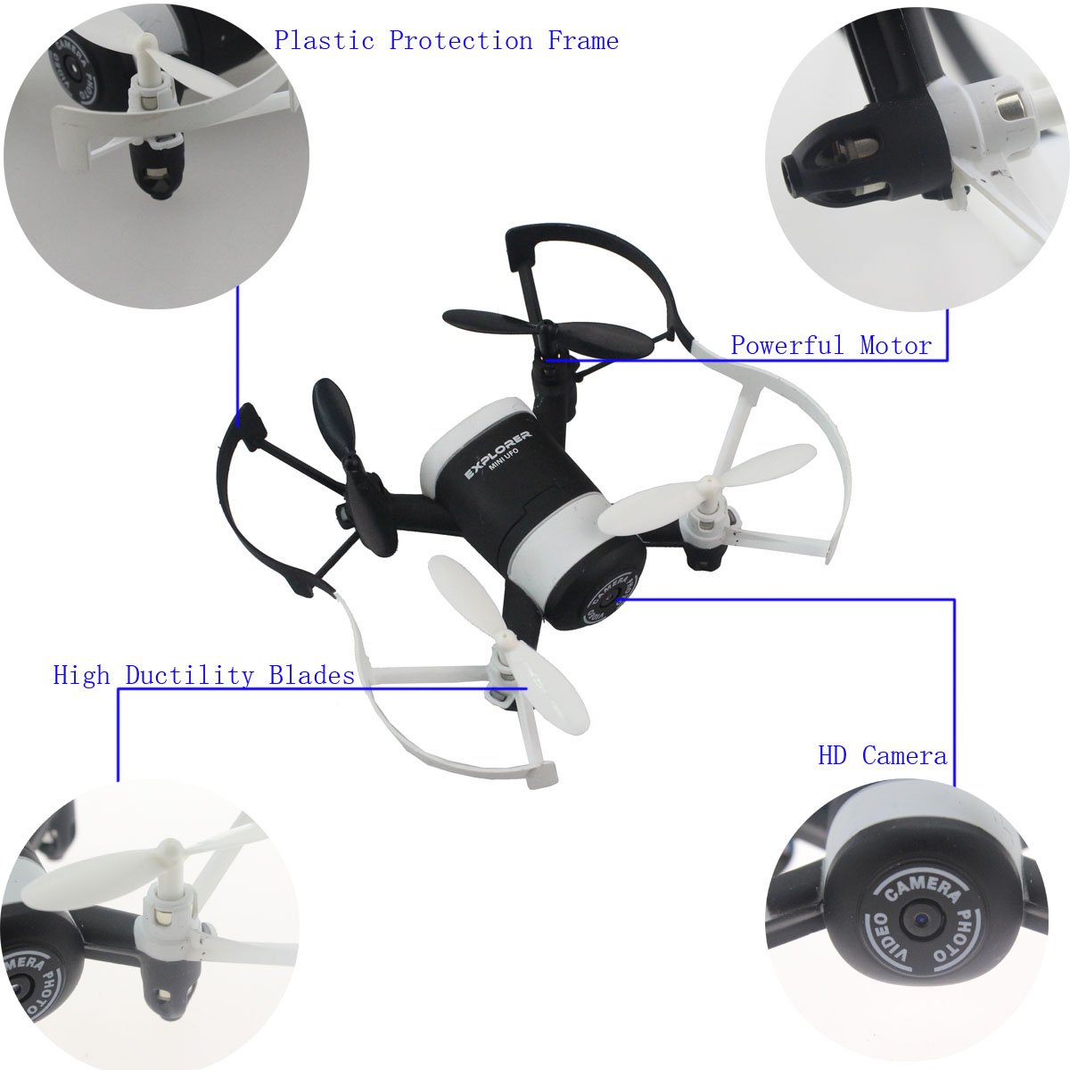 Fistone RC Helicopters WIFI Quad-rotor 2.4G 6-Axis Gyro FPV Drone Altitude Hold Portable Aircraft 3D Flip Wireless multirotors UFO Quadcopters for Beginners and Kids Electronic Hobby Toys (Black)