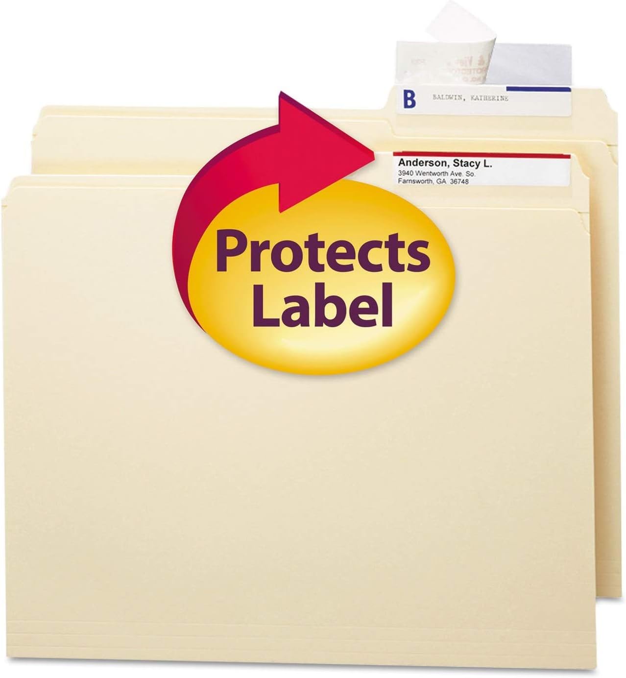 Seal & View File Folder Label Protector, 3-1/2X1-11/16, 100/Pack [Set of 2] : Smead Seal And View Label Protectors : Office Products