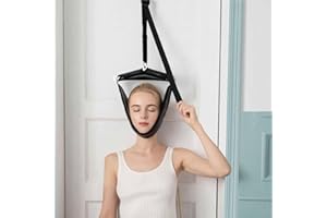 soulern Neck Stretcher Cervical Traction Device for Home Use - Over The Door Cervical Neck Traction Device for Decompression Home Physical Therapy, Portable Neck Traction Device for Neck Pain