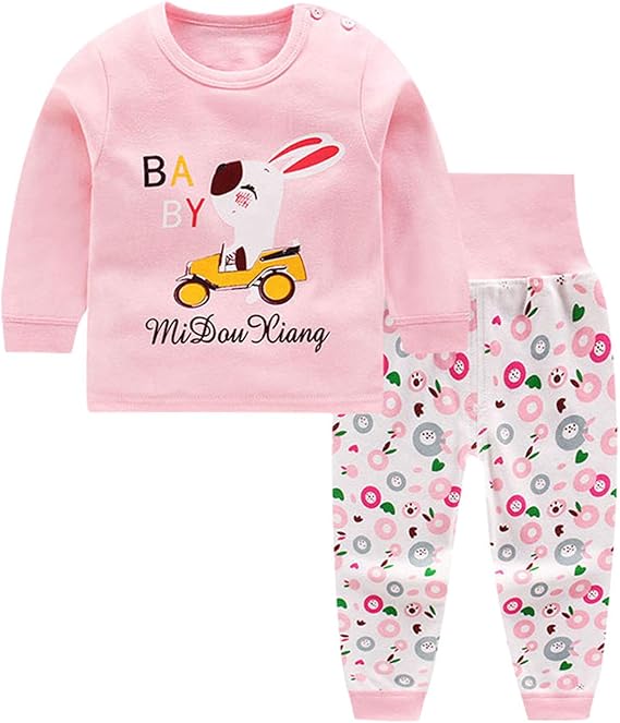 Amazon Co Jp ビメイゴー Bmeigo ベビー パジャマ 腹巻付き 綿 長袖 肩開き 寝間着 赤ちゃん ルームウェア 上下セット 部屋着 女の子 男の子 寝巻き トップス パンツ キッズ 幼児服 春 秋 冬 ナイトウェア 新生児 出産祝い 服 ファッション小物