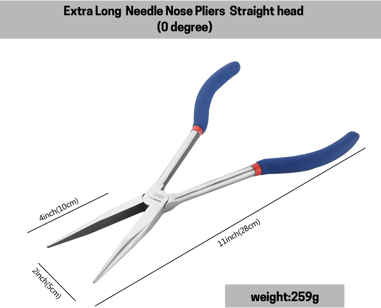 WISEPRO 11 Inch Extra Long Reach Needle Nose Pliers, Straight Long Nose Pliers for Wire Processing Home Repairing - Image 3