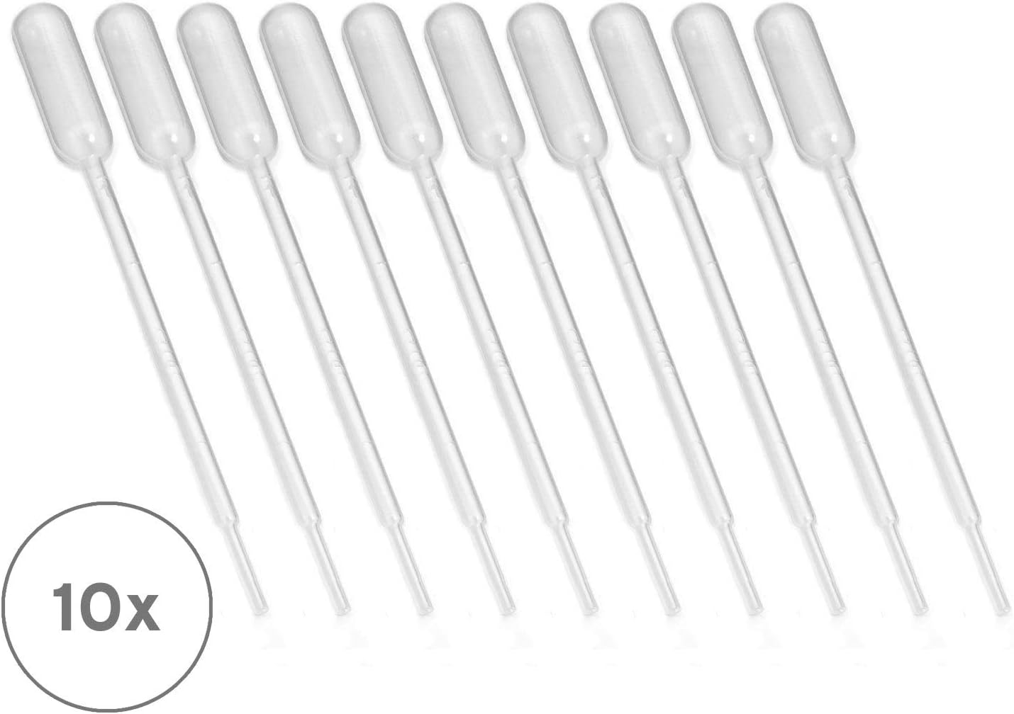 10 x 1 ml Transfer pipettes, dosing pipettes, Fodder pipettes to Precisely dose Liquids, 10 Stück farblos
