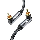 VANAUX Double 90 Degree RCA Cable,Subwoofer Cable Right Angle,Digital Coaxial Audio Cord [Double Shielded Digital Analogue] for Amplifiers,Hi-Fi Systems,HDTV,Sound Bar(5ft/1.5m)