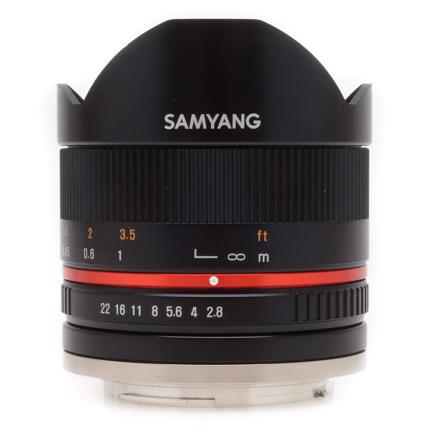 Lente Samyang 8 mm F2.8 UMC Fisheye II (negro) para cámaras Canon con sistema compacto con montura EF-M