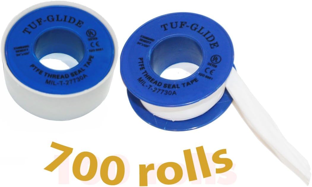 (700 Rolls) $0.39/ea Standard White PTFE Tape 3/4"x 520" Pipe Thread Sealant Dope