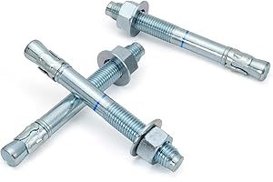 HROMIGRY 1" x 9" Concrete Anchors (4 Pack) 1 inch Wedge Anchors Bolts Zinc Plated
