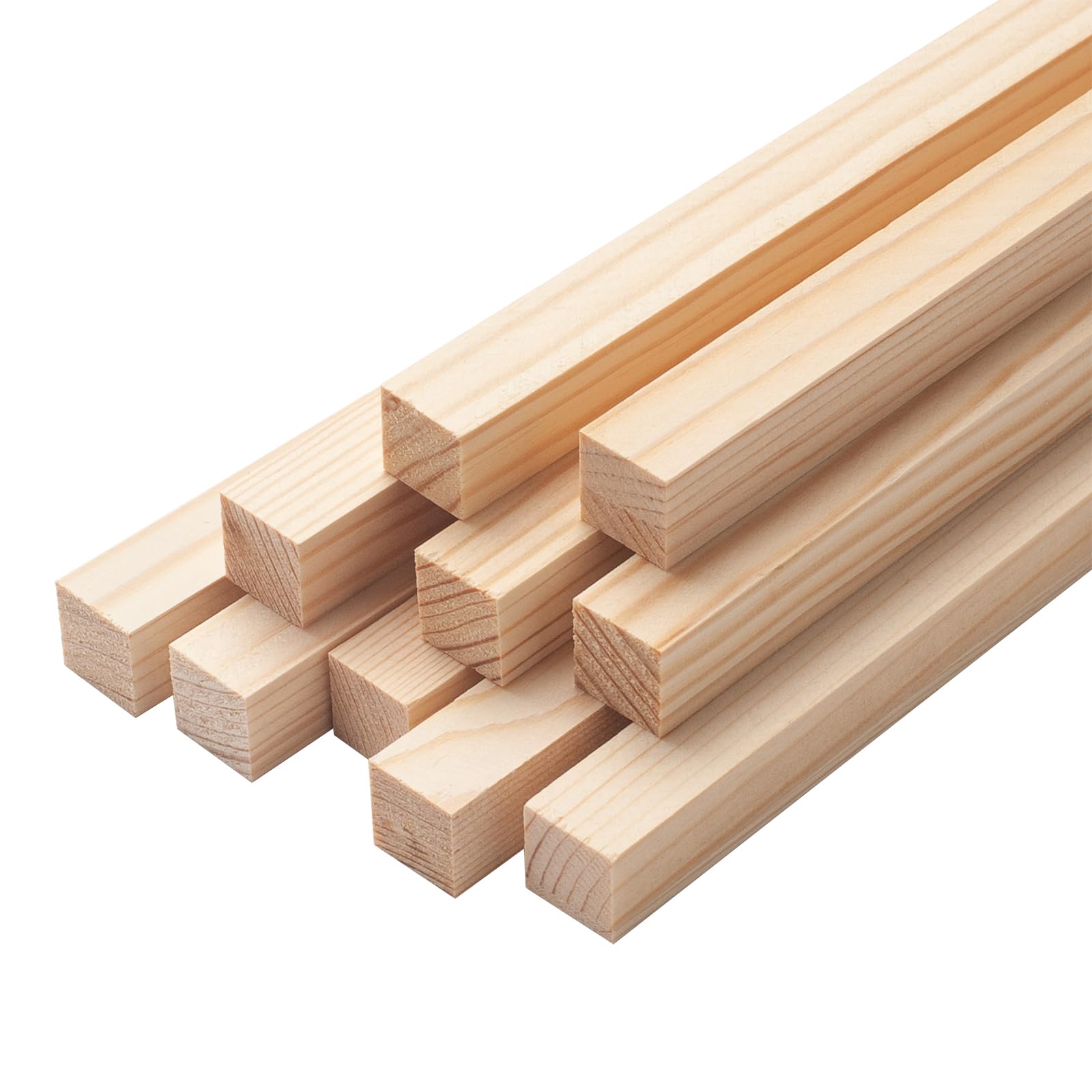 Square Wooden Dowels Wooden Sticks for Crafts, 10 PCS 1.6 x 30cm Square Wood Dowel Rods for Crafts, Unfinished Hardwood Wood Strips Slats for Woodworking, Crafting, Arts and DIYers, Model Making