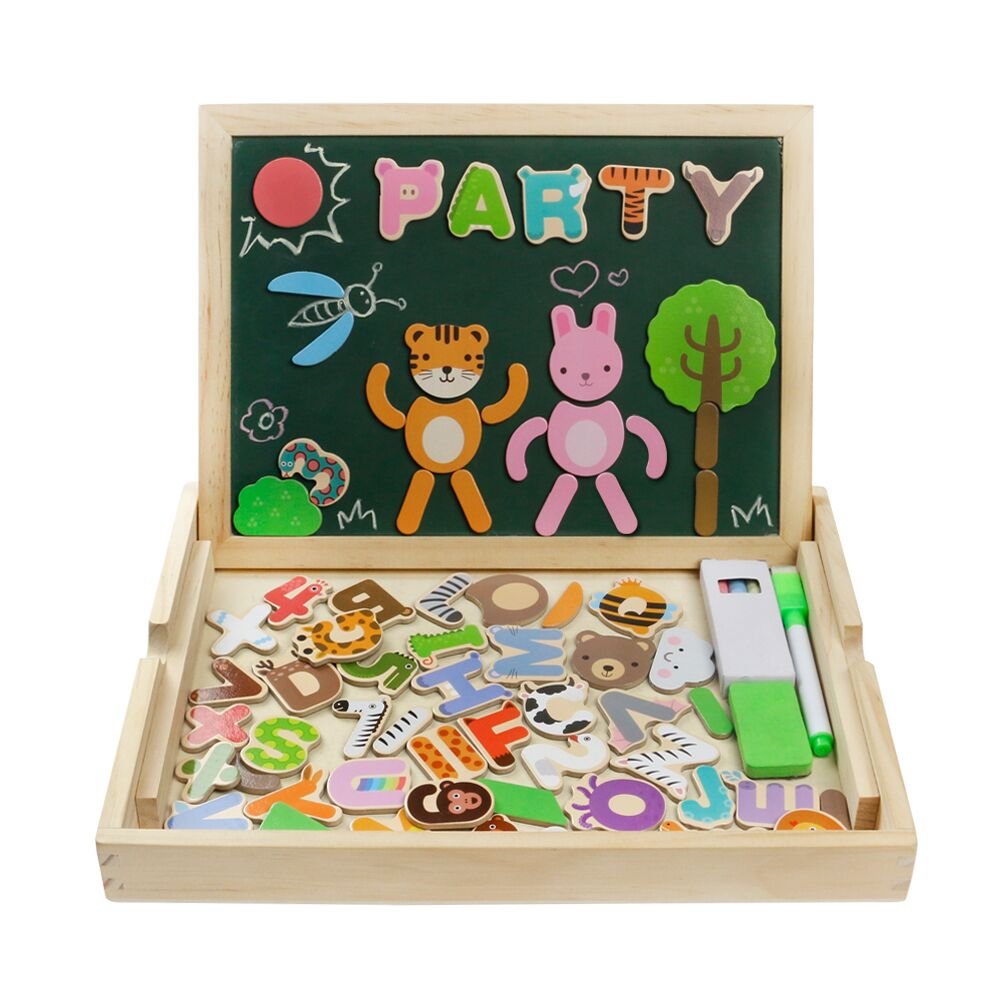 Puzzles de Madera Magnéticos Juguetes Educativos Dibujo con Caballete Puzzle para Regalos