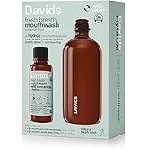 Davids Hydroxi Fresh Breath Mouthwash Starter Kit, Alcohol-Free, Fluoride-Free, Nano-Hydroxyapatite for Remineralizing & Enamel Health, Relieves Dry Mouth, Fresh Mint, 16 fl oz