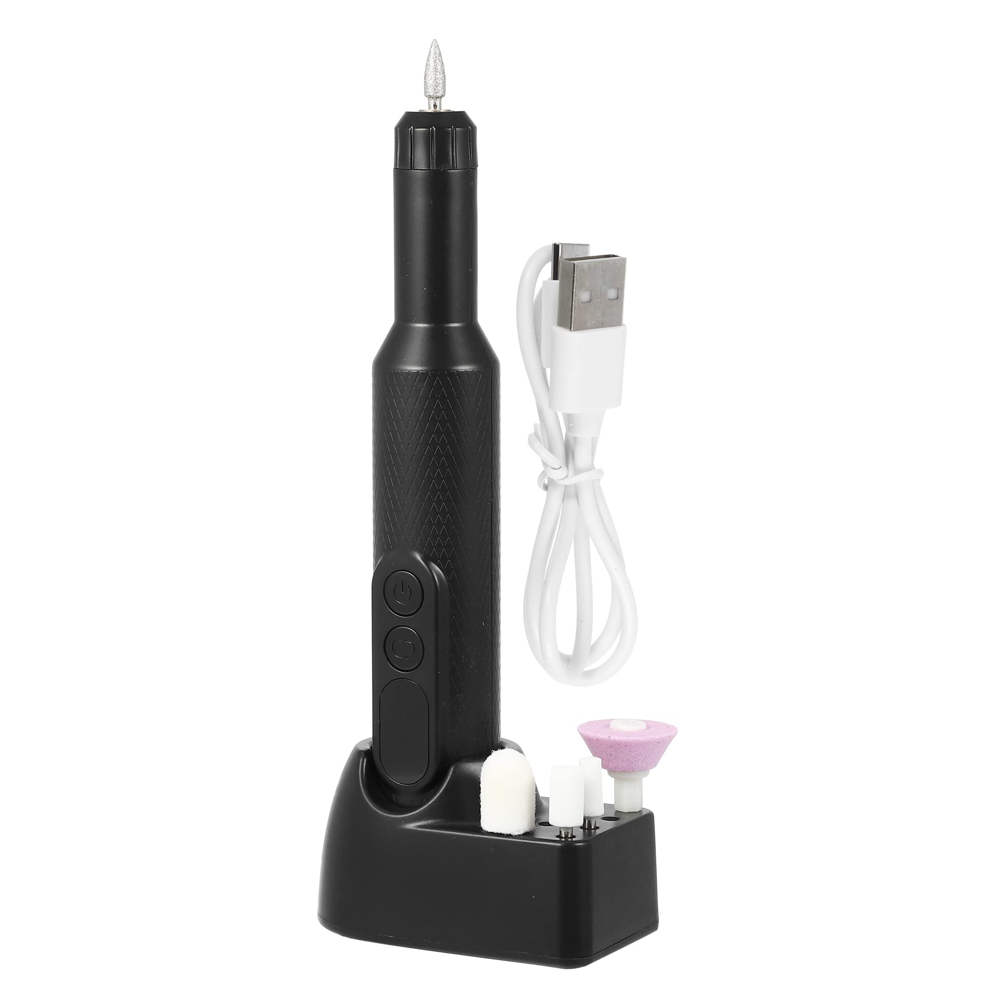VOCOSTE Electric Nail File Set, Nail Drill Machine, Pedicure Set, Nails Care Kit, Portable Hand Foot Nail Care Trimmer, for Home Salons Use, ABS, Black