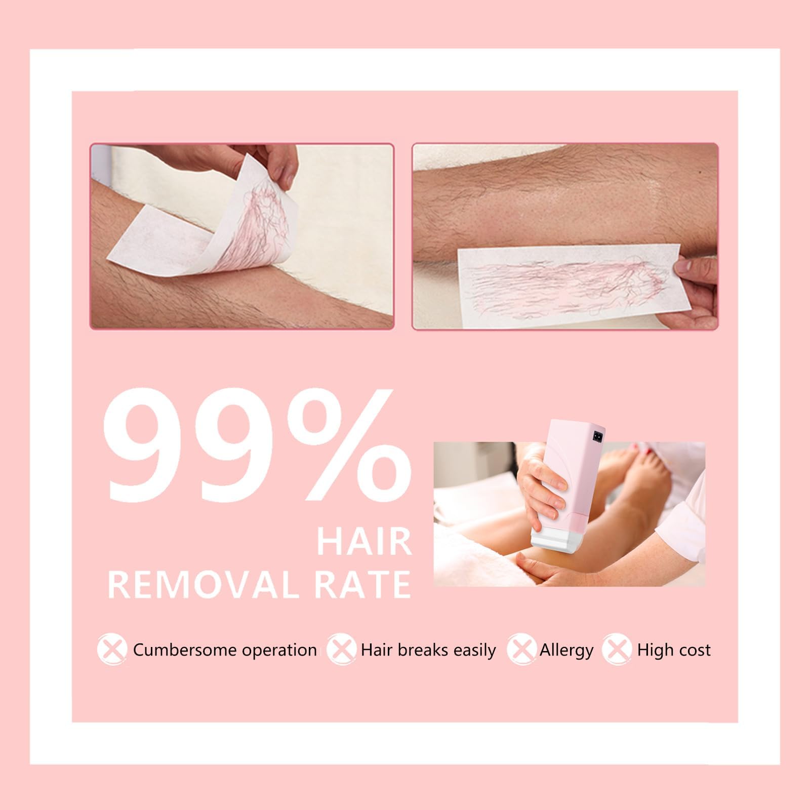 Roll On Wax kit,Waxing Kit for Women, Wax Roller, Roll On Wax Warmer for Hair Removal,at Home Waxing Kit for Women men,Soft Wax Heater for Larger Areas of the Body(pink)