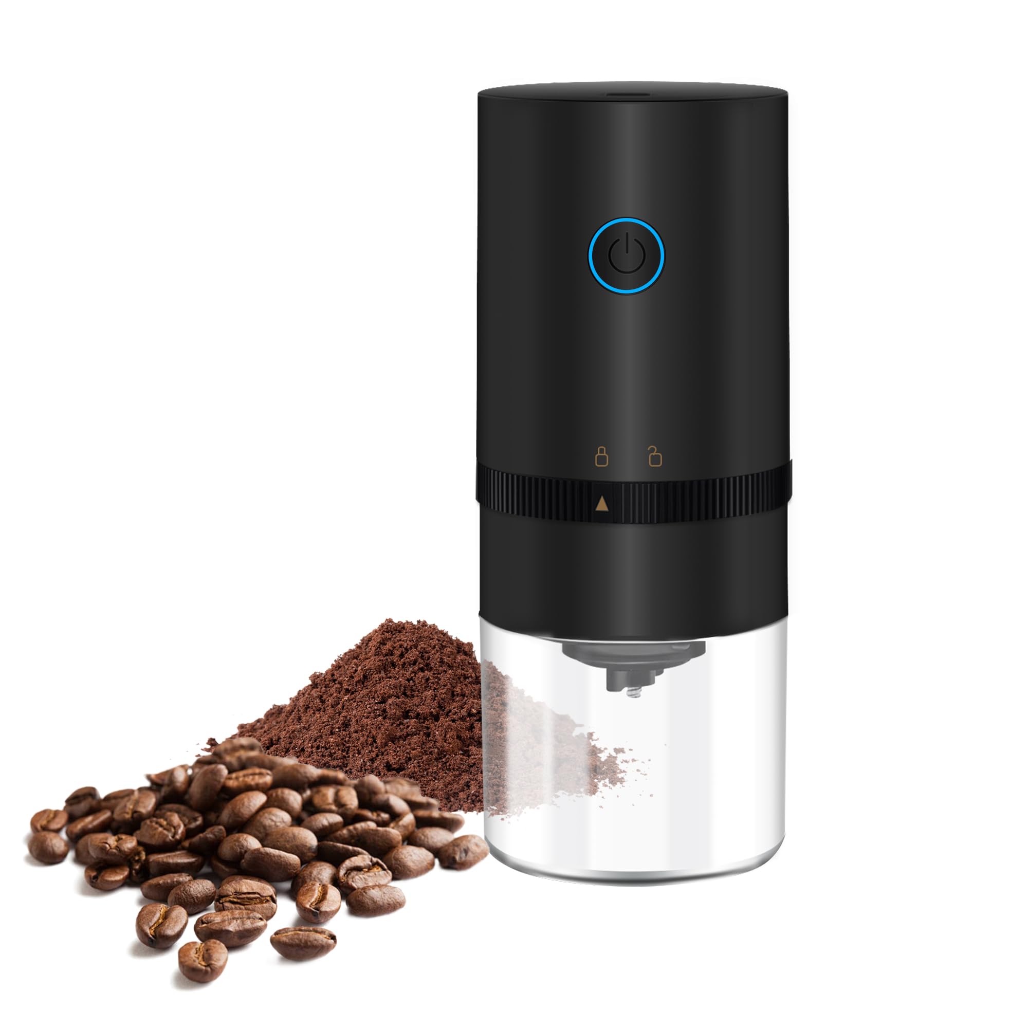 Mcbazel Electric Burr Coffee Grinder, Cordless Portable Coffee Bean Grinder, Rechargeable Mini Coffee Grinder with Multiple Grinding Settings