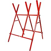 Mkienhy Log saw horse adjustable & folding sawhourse, heavy duty log holder for cutting wood, lightweight and portable steel 