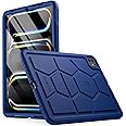 Poetic TurtleSkin Case for iPad Pro 11 Inch 2024 M4 5th Gen, Heavy Duty Shockproof Rugged Kids Friendly Drop Protection Silicone Cover Case, Navy Blue