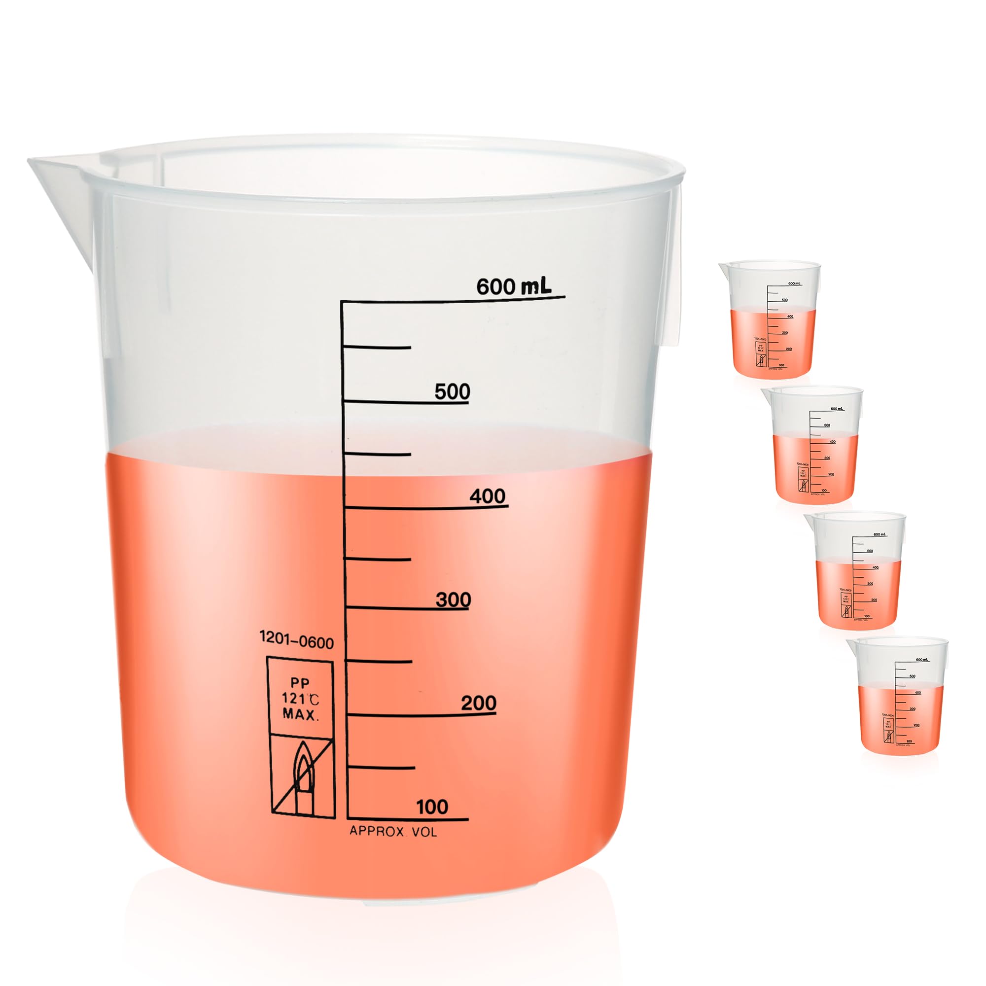 4 Pcs Plastic Beaker Set, 4pcs of