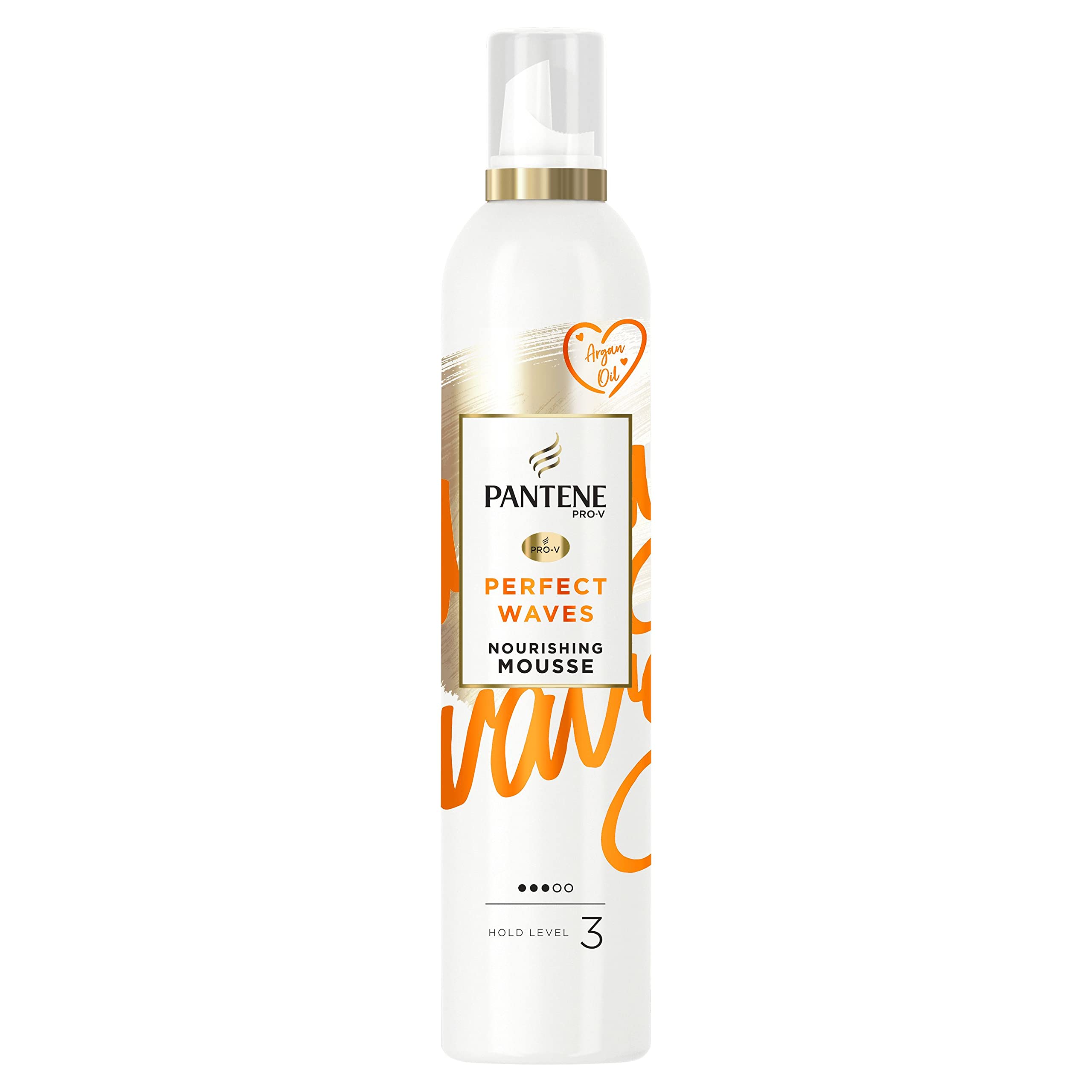 Pantene Hair Mousse for Curly Hair, Perfect Waves Heat Protection Spray with Argan Oil, 6 x 200 ML, Frizz Ease Nourishing Curly Hair Products For Soft and Shiny Definition, Non Sticky, VALUE PACK