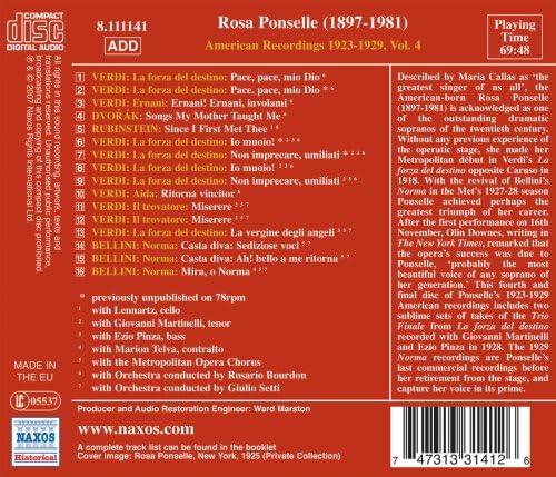 Ponselle: American Recordings 1923-1927 Vol. 4 - Image 4