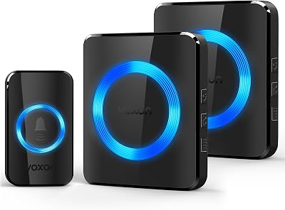 VOXON Wireless Door Bell Kit 1300ft IP65 Waterproof 2 Receivers LED Flash