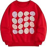 SOLY HUX Girl's Graphic Print Round Neck Sweatshirt Long Sleeve Drop Shoulder Pullover Tops