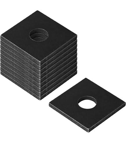 1/2" X 3" Square Bearing Plate Washers – .250 Thick, Plain Steel Black, Pack Of 1